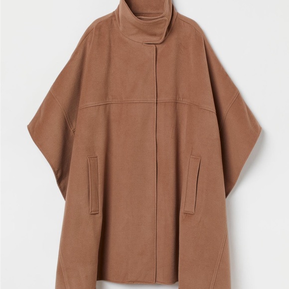H&M cape coat (solid brown color) - Picture 3 of 6